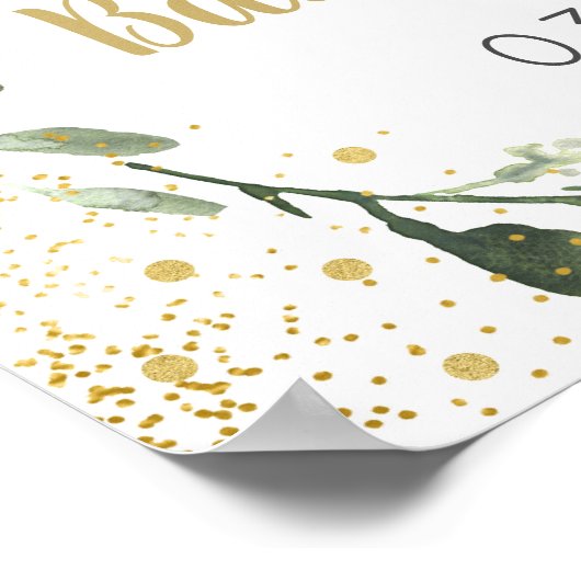 ベビーが緑のウェルカムサインを醸造している ポスター (角)