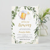 ベビーが緑のツインベビーシャワーを醸造している 招待状 (スタンド正面)