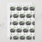 ベビーが緑のハロウィーンの赤ちゃんシャワーを醸造している 招待状 (裏面)