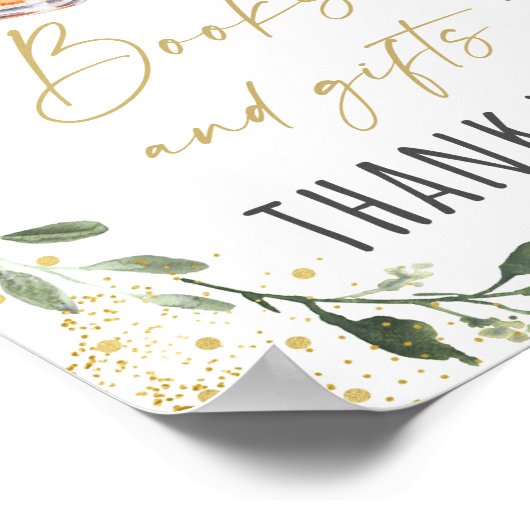 ベビーが緑の本を醸造している&ギフトサイン ポスター (角)