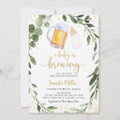 ベビーが緑の赤ちゃんシャワーを浴びる 招待状 (正面)