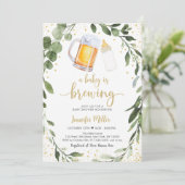 ベビーが緑の赤ちゃんシャワーを浴びる 招待状 (スタンド正面)