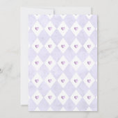 ベビーが茶の湯をパーティーに注ぐ紫 招待状 (裏面)