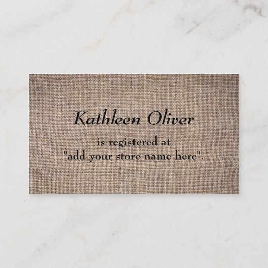 ベビーが行く!Burlapギフト素朴登録カード エンクロージャーカード (裏面)