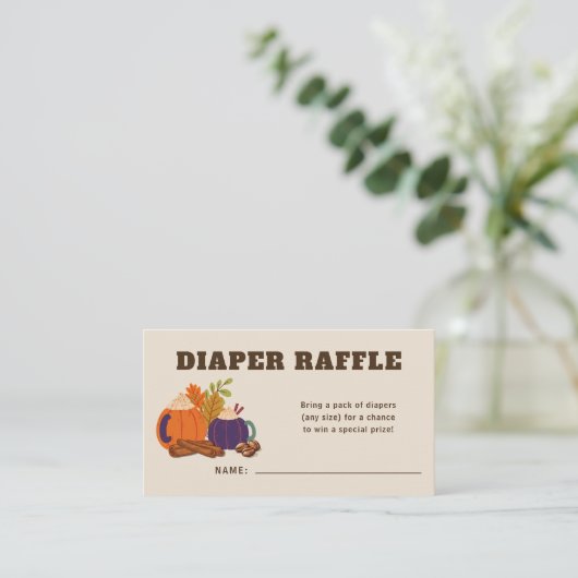 ベビーが赤ちゃんシャワーおむつラッフルを醸造している エンクロージャーカード (スタンド正面)