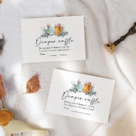 ベビーが赤ちゃんシャワーおむつラッフルを醸造している エンクロージャーカード