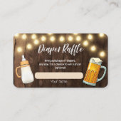 ベビーが赤ちゃんシャワーおむつラッフルカードを醸造している エンクロージャーカード (正面)