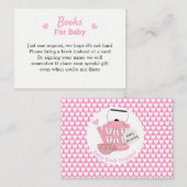 ベビーが赤ちゃんシャワーのブックリクエストを醸造している エンクロージャーカード (正面/裏面)