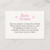 ベビーが赤ちゃんシャワーのブックリクエストを醸造している エンクロージャーカード (正面)