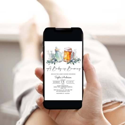 ベビーが赤ちゃんシャワーのミニマリストを醸造している 招待状