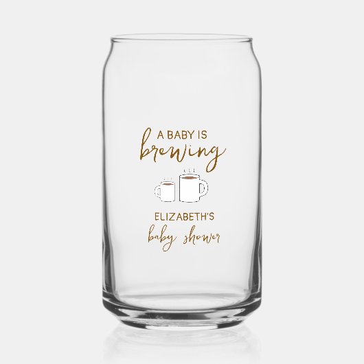 ベビーが赤ちゃんシャワーを浴びる ガラス缶 (正面)