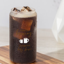 ベビーが赤ちゃんシャワーを浴びる ガラス缶