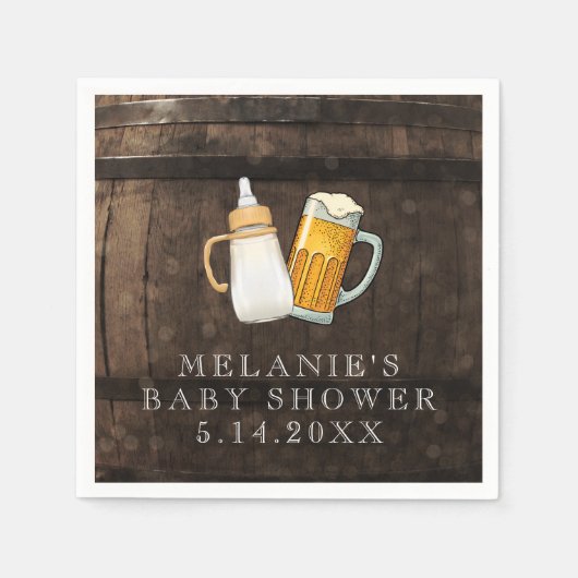 ベビーが赤ちゃんシャワーを浴びる スタンダードカクテルナプキン (正面)