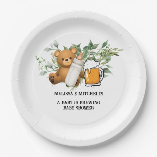 ベビーが赤ちゃんシャワーを浴びる ペーパープレート (正面)