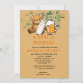 ベビーが赤ちゃんシャワーを浴びる 招待状 (正面)