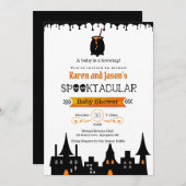 ベビーが赤ちゃんシャワーを浴びる 招待状 (正面/裏面)