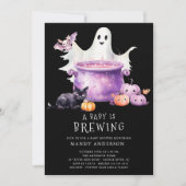 ベビーが赤ちゃんシャワーを浴びる 招待状 (正面)