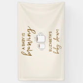 ベビーが赤ちゃんシャワーを浴びる 横断幕 (縦)