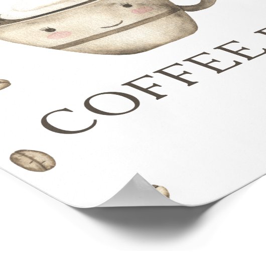 ベビーが赤ちゃんシャワーを醸造しているコーヒーバー ポスター (角)