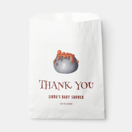 ベビーが赤ちゃんシャワーを醸造ハロウィーンありがとう フェイバーバッグ (正面)
