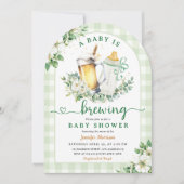 ベビーが赤ちゃんシャワーを醸造男女兼用アーチ 招待状 (正面)