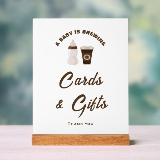 ベビーが赤ちゃんシャワーカードとギフトサインを醸造している アクリルサイン (ニュートラル)