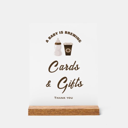 ベビーが赤ちゃんシャワーカードとギフトサインを醸造している アクリルサイン (正面)
