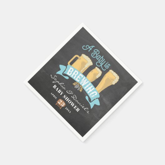 ベビーが赤ちゃんシャワーナプキンを醸造している スタンダードカクテルナプキン (角)