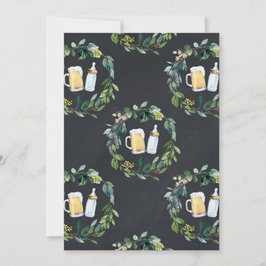 ベビーが赤ちゃんシャワーボードを醸造している 招待状 (裏面)