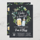 ベビーが赤ちゃんシャワーボードを醸造している 招待状 (正面/裏面)