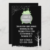 ベビーが赤ちゃんシャワー招待状ハロウィーンを醸造している 招待状 (正面/裏面)