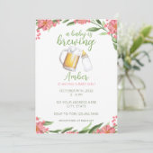 ベビーが赤ちゃんシャワー招待状女の子を醸造している 招待状 (スタンド正面)