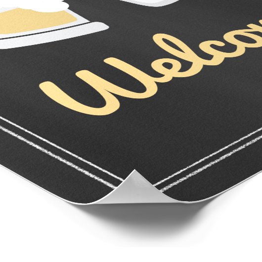 ベビーが赤ちゃんシャワー歓迎サインを醸造している ポスター (角)