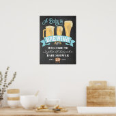 ベビーが赤ちゃんシャワー歓迎ポスターサインを醸造している ポスター (キッチン)