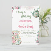 ベビーが赤ちゃんシャワー茶パーティーを醸造している 招待状 (スタンド正面)