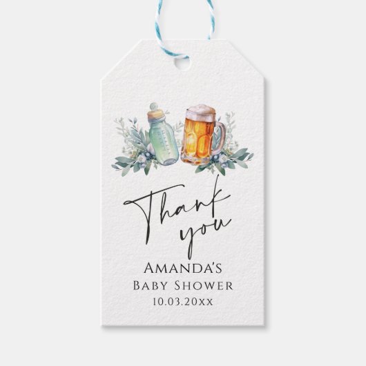ベビーが赤ちゃんシャワー醸造ありがとう ギフトタグ (正面)