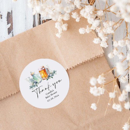 ベビーが赤ちゃんシャワー醸造ありがとう ラウンドシール