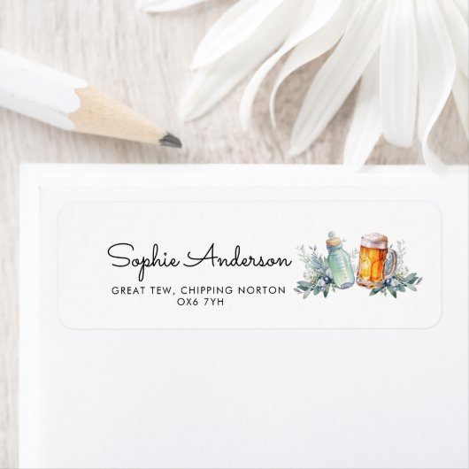 ベビーが赤ちゃんモダンのシャワーを浴びる ラベル (インサイチュ)