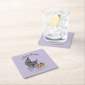 ベビーが赤ちゃん男女兼用のシャワーを浴びる スクエアペーパーコースター (インサイチュ)