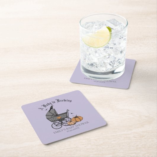 ベビーが赤ちゃん男女兼用のシャワーを浴びる スクエアペーパーコースター (インサイチュ)