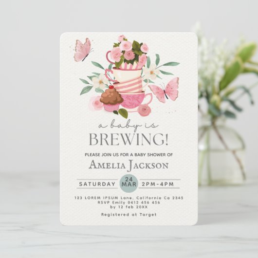 ベビーが赤ちゃん男女兼用のシャワーを浴びる 招待状 (スタンド正面)