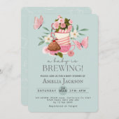 ベビーが赤ちゃん男女兼用のシャワーを浴びる 招待状 (正面/裏面)