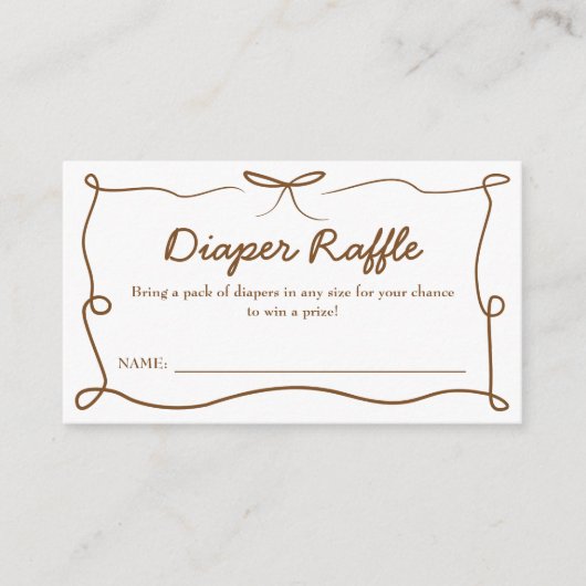 ベビーが醸造おむつラッフルカード エンクロージャーカード (正面)