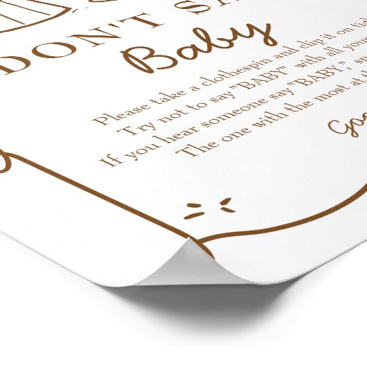 ベビーが醸造されているベビーゲームポスターと言わない ポスター (角)