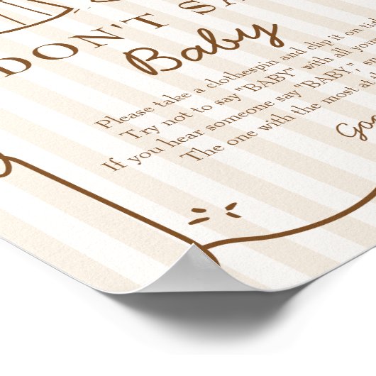 ベビーが醸造されているベビーゲームポスターと言わない ポスター (角)