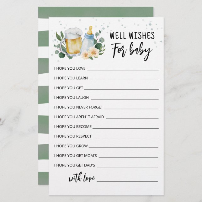 ベビーが醸造されている編集可能な願いベビー (正面/裏面)