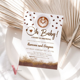 ベビーが醸造され、コーヒーベビーシャワー招待状 招待状