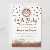 ベビーが醸造され、コーヒーベビーシャワー招待状 招待状 (正面)