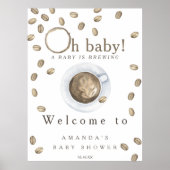 ベビーが醸造しているウェルカムコーヒーベビーシャワーパーティー ポスター (正面)