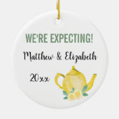 ベビーが醸造しているパーソナライズされた セラミックオーナメント (裏面)